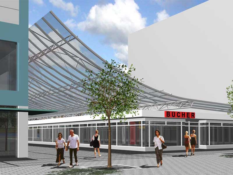 &Uuml;berdachung Gesch&auml;ftszentrum D&uuml;sseldorf-Garath-West, Architekturb&uuml;ro Kammerichs